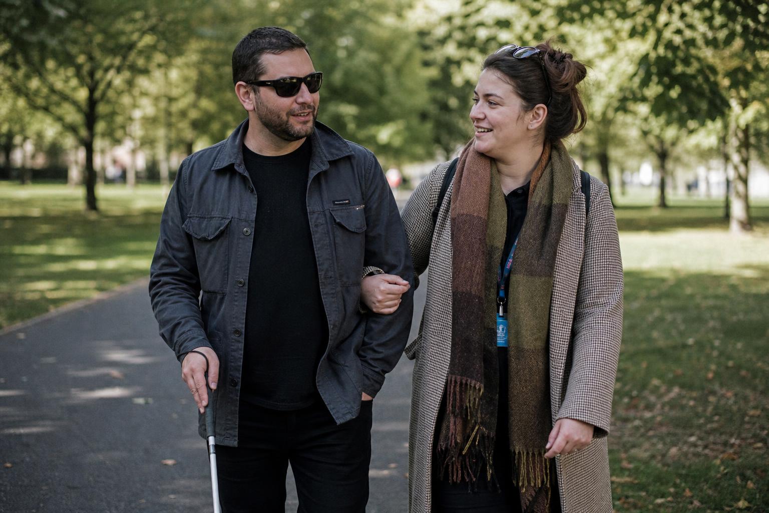 An adult and a DSP gardening together in a community garden